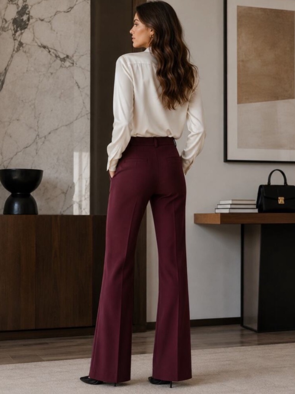 Theory wool blend waisted demitria pants - Picture 3 of 6